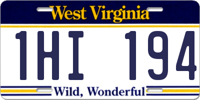 WV license plate 1HI194