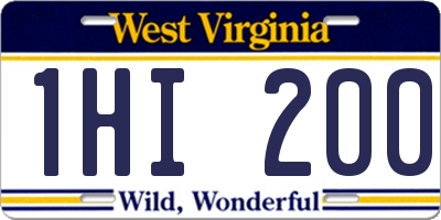 WV license plate 1HI200