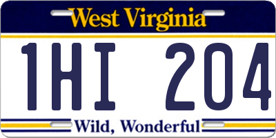 WV license plate 1HI204