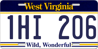 WV license plate 1HI206