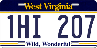 WV license plate 1HI207