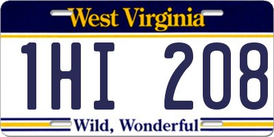 WV license plate 1HI208