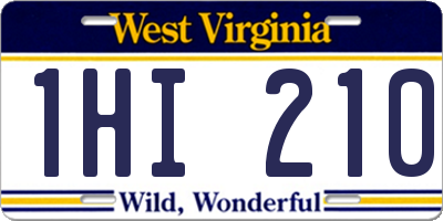 WV license plate 1HI210