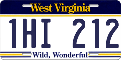 WV license plate 1HI212