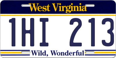 WV license plate 1HI213
