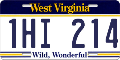 WV license plate 1HI214