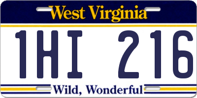 WV license plate 1HI216