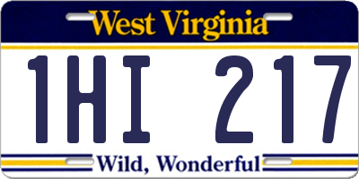WV license plate 1HI217