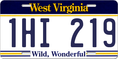 WV license plate 1HI219