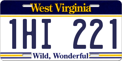 WV license plate 1HI221
