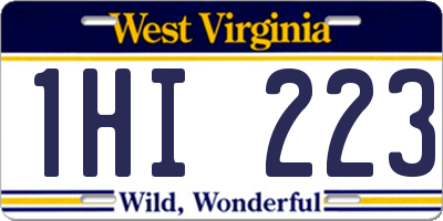 WV license plate 1HI223