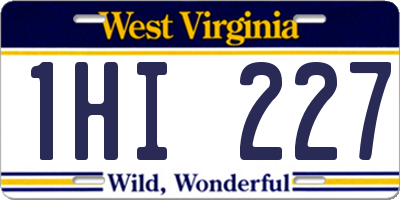 WV license plate 1HI227