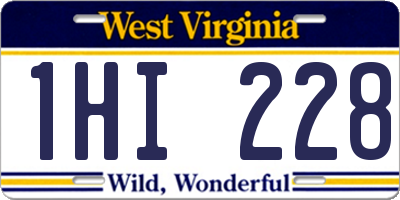 WV license plate 1HI228