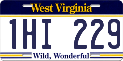 WV license plate 1HI229