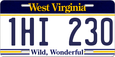 WV license plate 1HI230