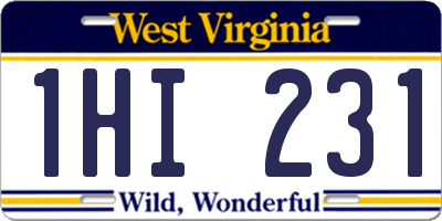 WV license plate 1HI231