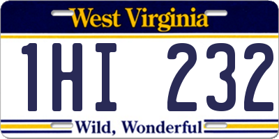 WV license plate 1HI232