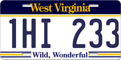 WV license plate 1HI233