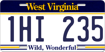 WV license plate 1HI235