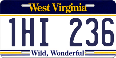 WV license plate 1HI236