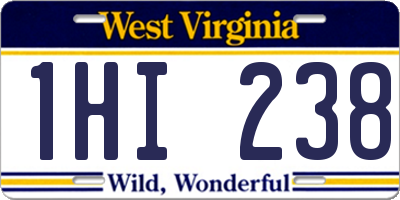 WV license plate 1HI238