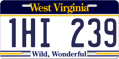 WV license plate 1HI239