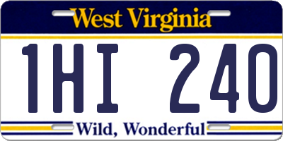 WV license plate 1HI240