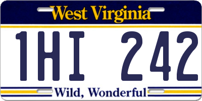 WV license plate 1HI242