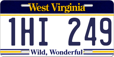 WV license plate 1HI249