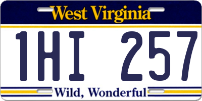 WV license plate 1HI257