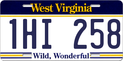 WV license plate 1HI258