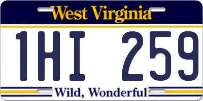 WV license plate 1HI259