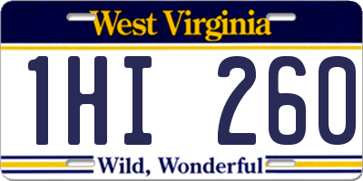 WV license plate 1HI260
