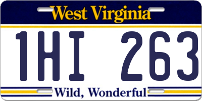 WV license plate 1HI263