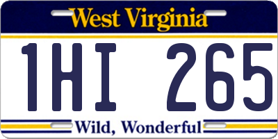WV license plate 1HI265