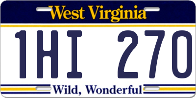 WV license plate 1HI270