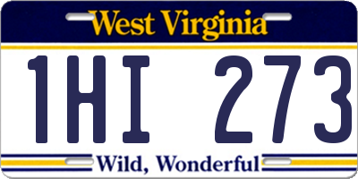 WV license plate 1HI273