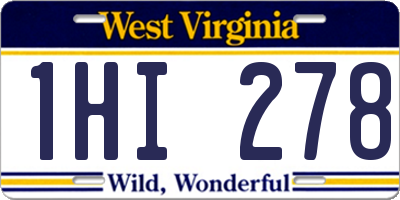 WV license plate 1HI278