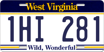 WV license plate 1HI281