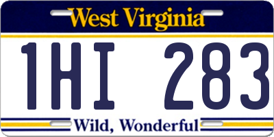 WV license plate 1HI283