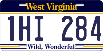 WV license plate 1HI284