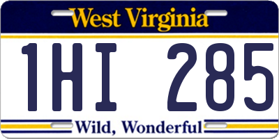 WV license plate 1HI285