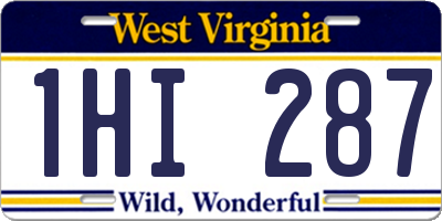 WV license plate 1HI287