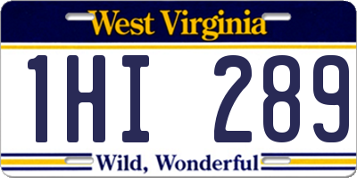 WV license plate 1HI289