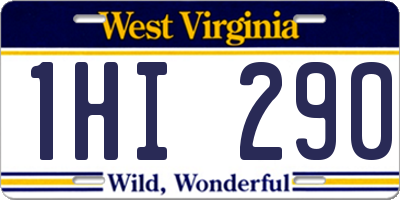 WV license plate 1HI290