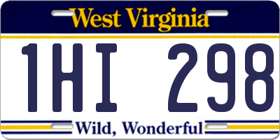 WV license plate 1HI298