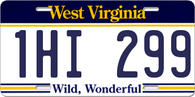 WV license plate 1HI299