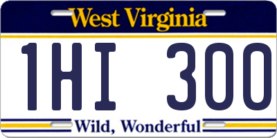 WV license plate 1HI300