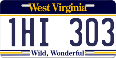 WV license plate 1HI303