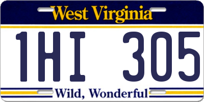 WV license plate 1HI305